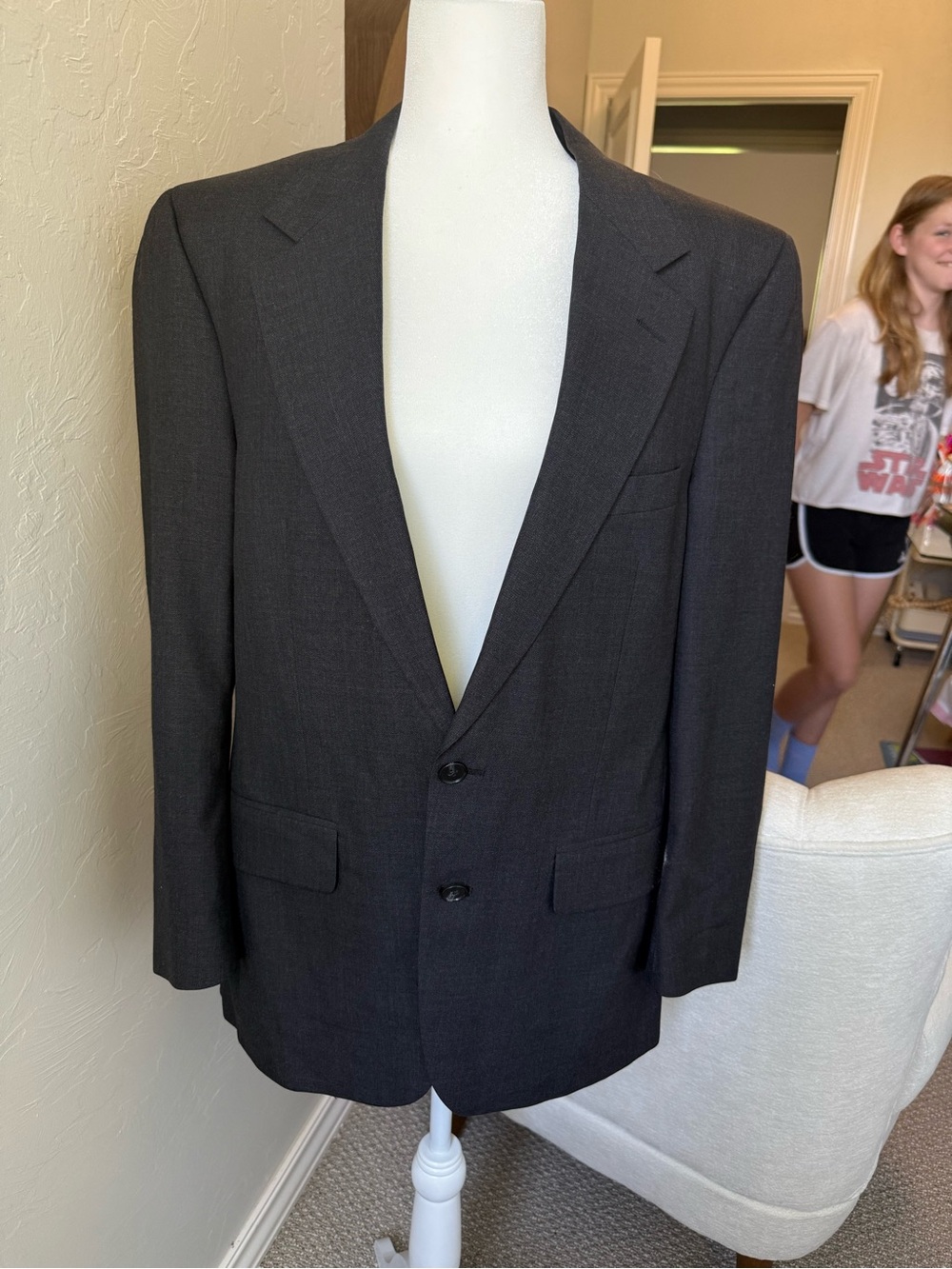 Vintage Christian Dior Monsieur Men’s Charcoal Blazer Sport Coat 42R USA